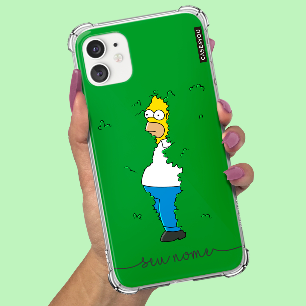 Capa Capinha de celular Personalizada Anti-impacto com nome Homer Simpsons 3