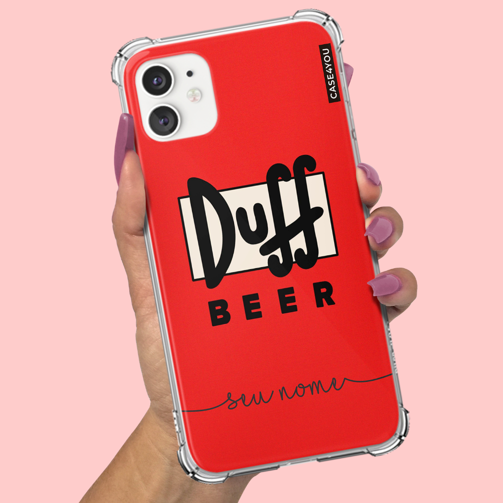 Capa Capinha de celular Personalizada Anti-impacto com nome Simpsons Duff