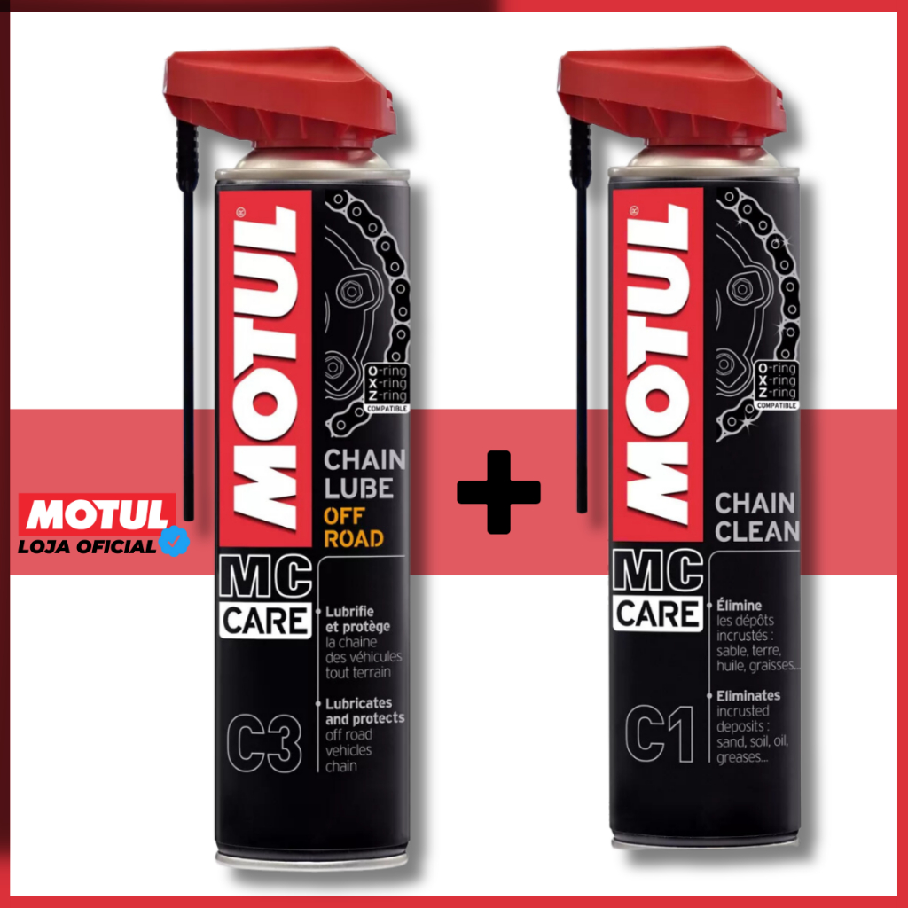 Motul Chain Clean C1 + Chain Lube C3 Off Road 400 Ml Mc Care - Spare Parts and Accessories for Vehicles