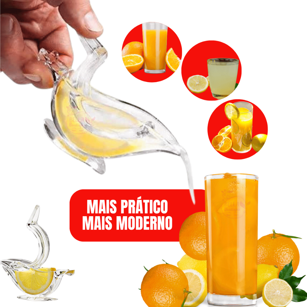 Espremedor De Limão Acrílico Gourmet Transparente Cítricos