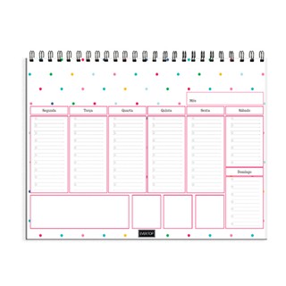 Bloco Planner de Mesa Semanal Colors - Organizador Semanal Colorido Poá