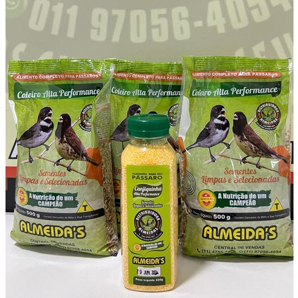 Kit ALTA PERFORMANCE contendo: 3 coleiro alta performance 500G e 1 canjiquinha alta performance 220G em Oferta na Shopee