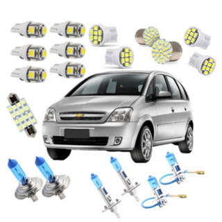 Kit Meriva Farol + Led Super Branca Teto/farol/placa/ré