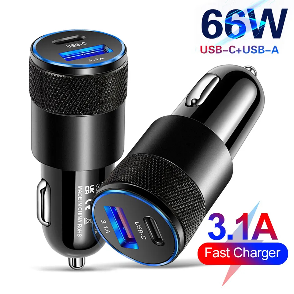 Carregador Veicular Turbo Power Quick Charge Em Alumínio