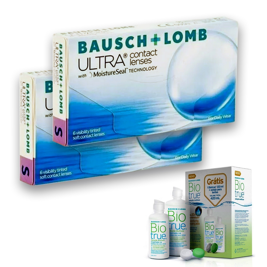 Lente de Contato Ultra Hidrogel Mensal com 02 Caixas + Renu BioTrue 420ml em Oferta na Shopee