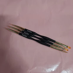 kit 3 pinceis duplo Kaisa para gel acrílico e decoração