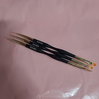 kit 3 pinceis duplo Kaisa para gel acrílico e decoração em Oferta na Shopee