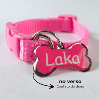 Coleira com Plaquinha De Identificação com nome Personalizada Pingente Pet Cachorro Cão Gato em Oferta na Shopee