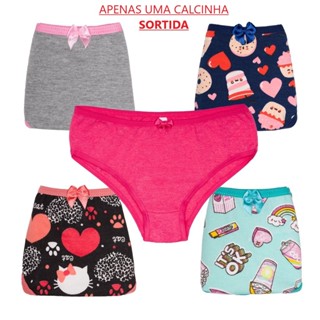 Calcinha Infantil De Cotton Sortida 1 Peça