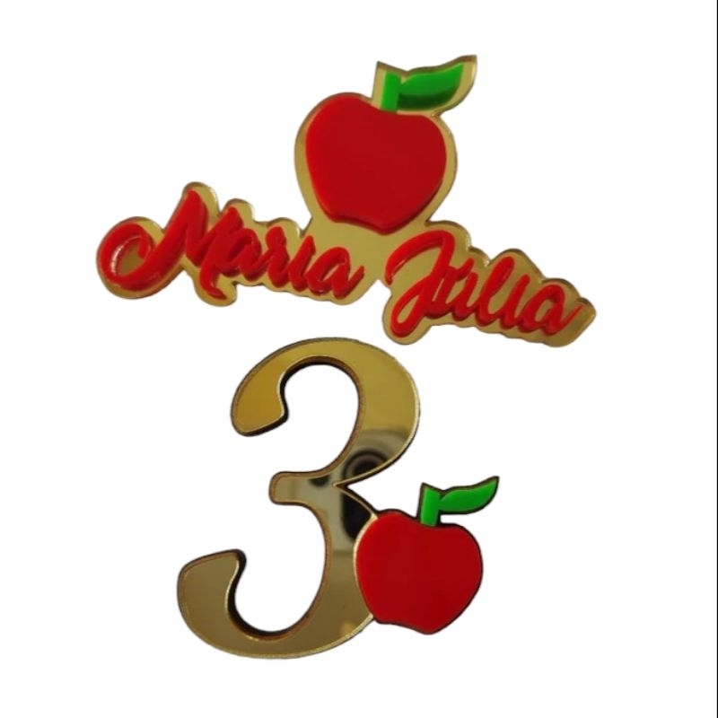 10 Personalizados Tema Branca de Neve em acrílico em Oferta na Shopee