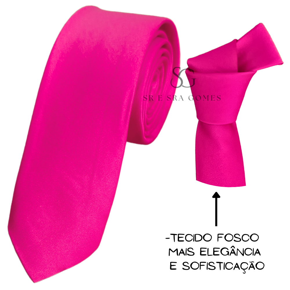 Gravata Rosa Pink Tecido Fosco em Oferta na Shopee