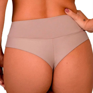 Calcinha Microfibra Fio Duplo Lingerie Cós Alto Seura Barriga Conforto
