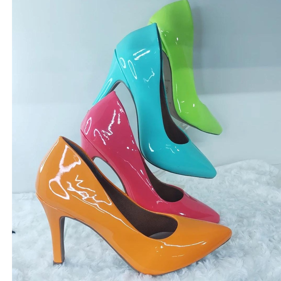 Scarpin Feminino 10 cm Verniz Social Trabalho Festa Casamento Confortável Numeração 34 ao 39