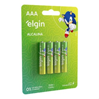 Cartela 4 Pilhas Alcalina Elgin Energy AAA