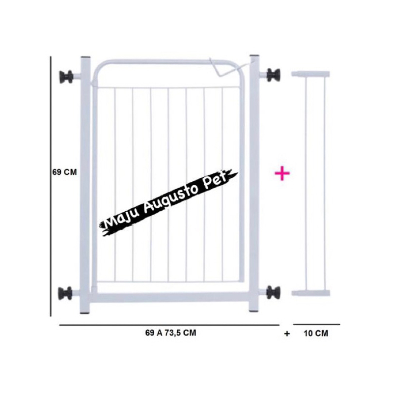 Grade Portão Pet de Proteção 69 a 73 / 79 a 83,5 para Cachorro Cães