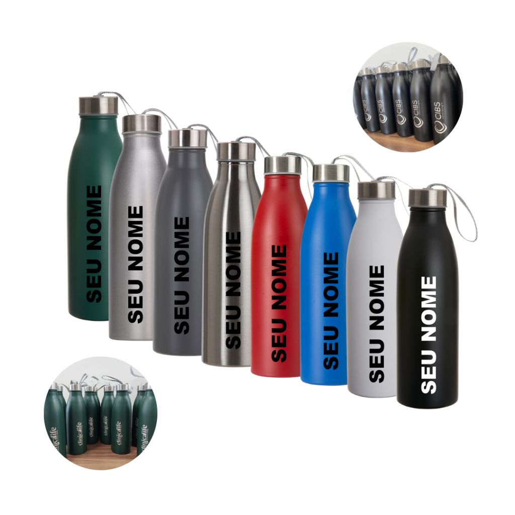 Garrafa Inox Personalizada Com Nome Logo por R$ 23,00