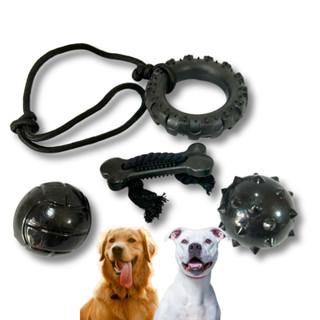 Brinquedo Mordedor Cachorro Grande Resistente Pet Interativo Kit Maciço Bola Cravo Osso Pneu Puxador