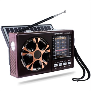 Radio Vintage Portátil Conexão Am Sw Diversas Estações Entradas USB P2 SD Carregamento Por Placa Solar