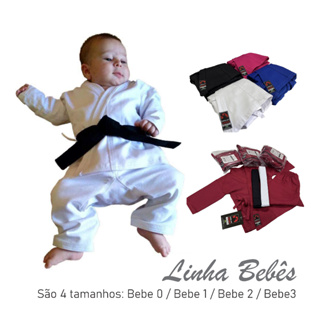 Kimono Bebe Judo/Karate/JiuJitsu/Aikido/KravMaga/Hapkido/Ninjutsu nos Tamanhos: 0, 1, 2 , 3 anos + Faixa +  Chaveiro em Oferta na Shopee