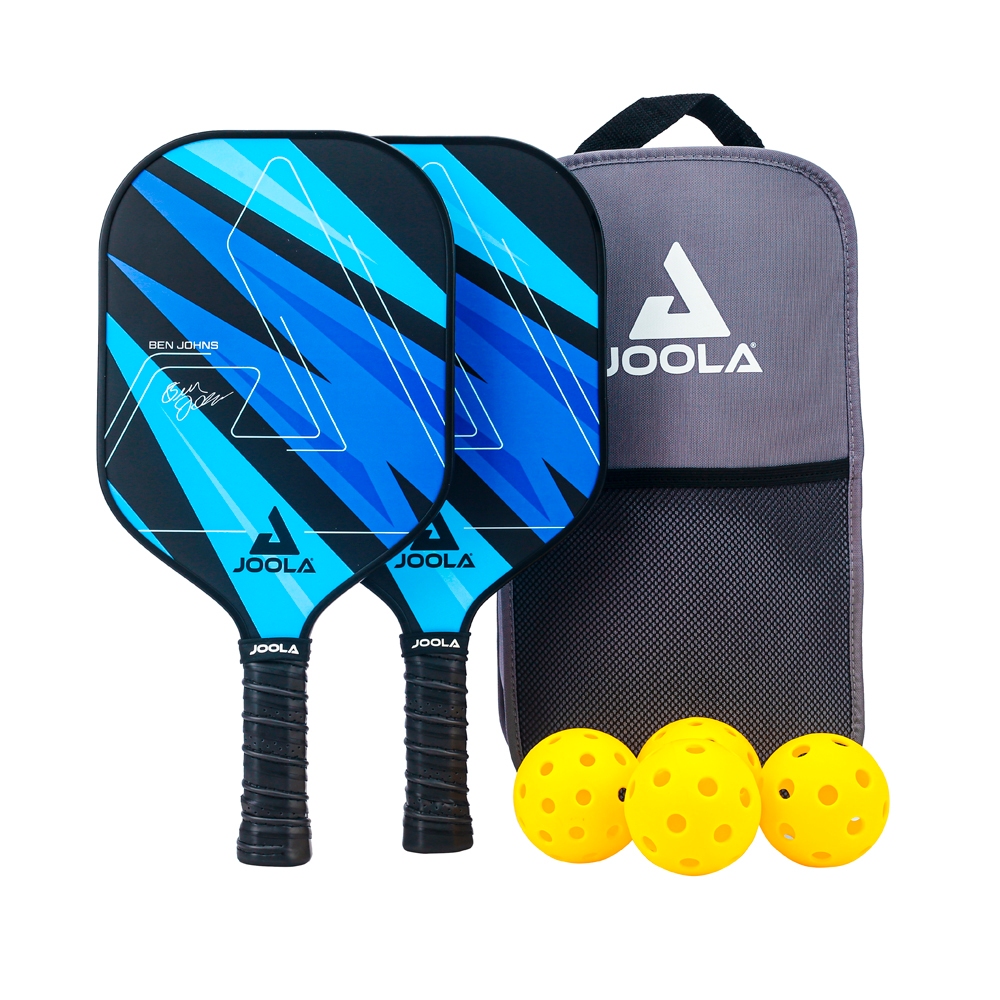 Kit de Pickleball Joola Ben Johns Blue Lightning (2 Raquetes, 4 Bolas E 1 Bolsa)