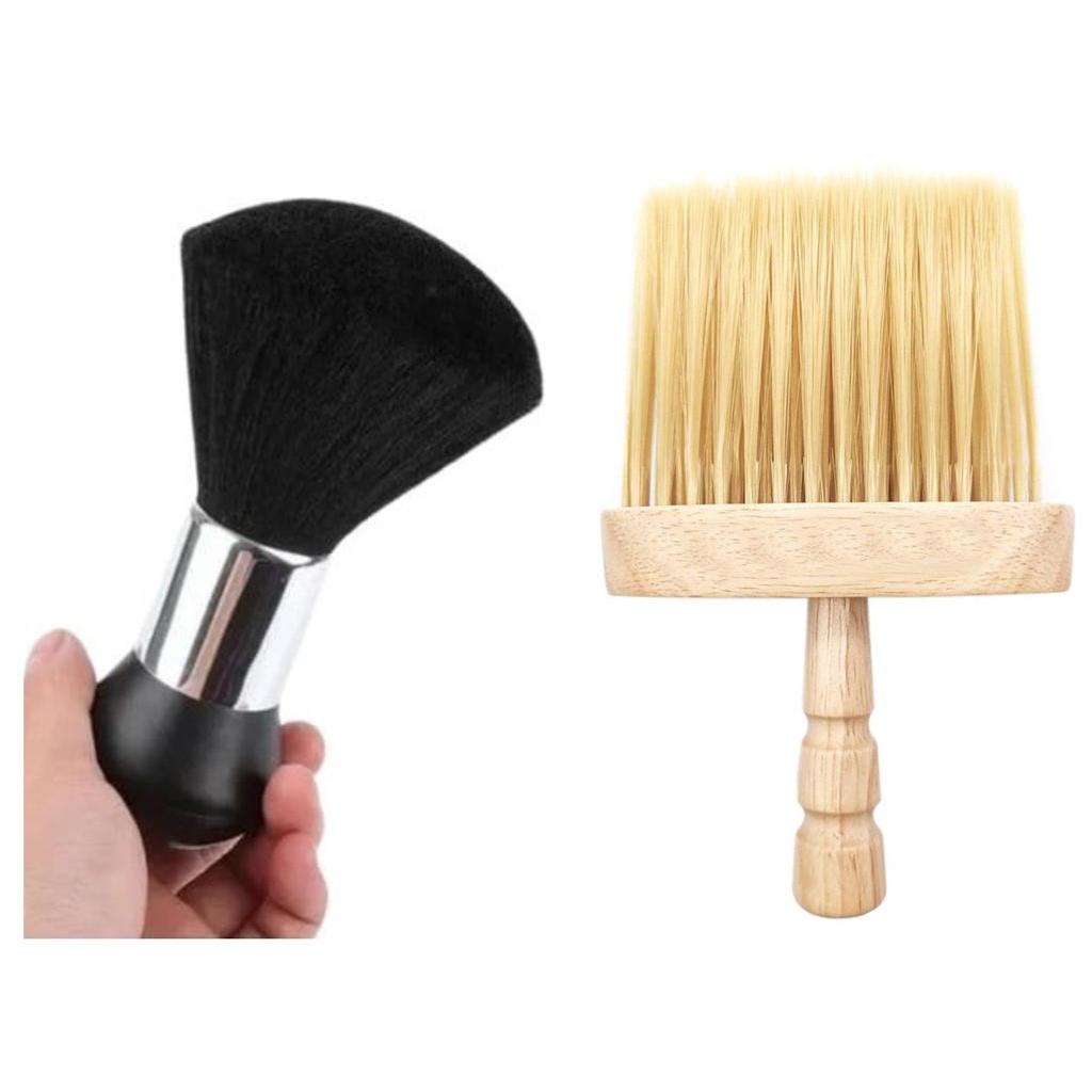 Kit Espanador Bolinha + Espanador Madeira Para Barbeiro e Cabeleireiro