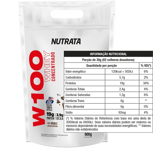 Whey 100% Concentrado 900g refil Nutrata WPC - W100