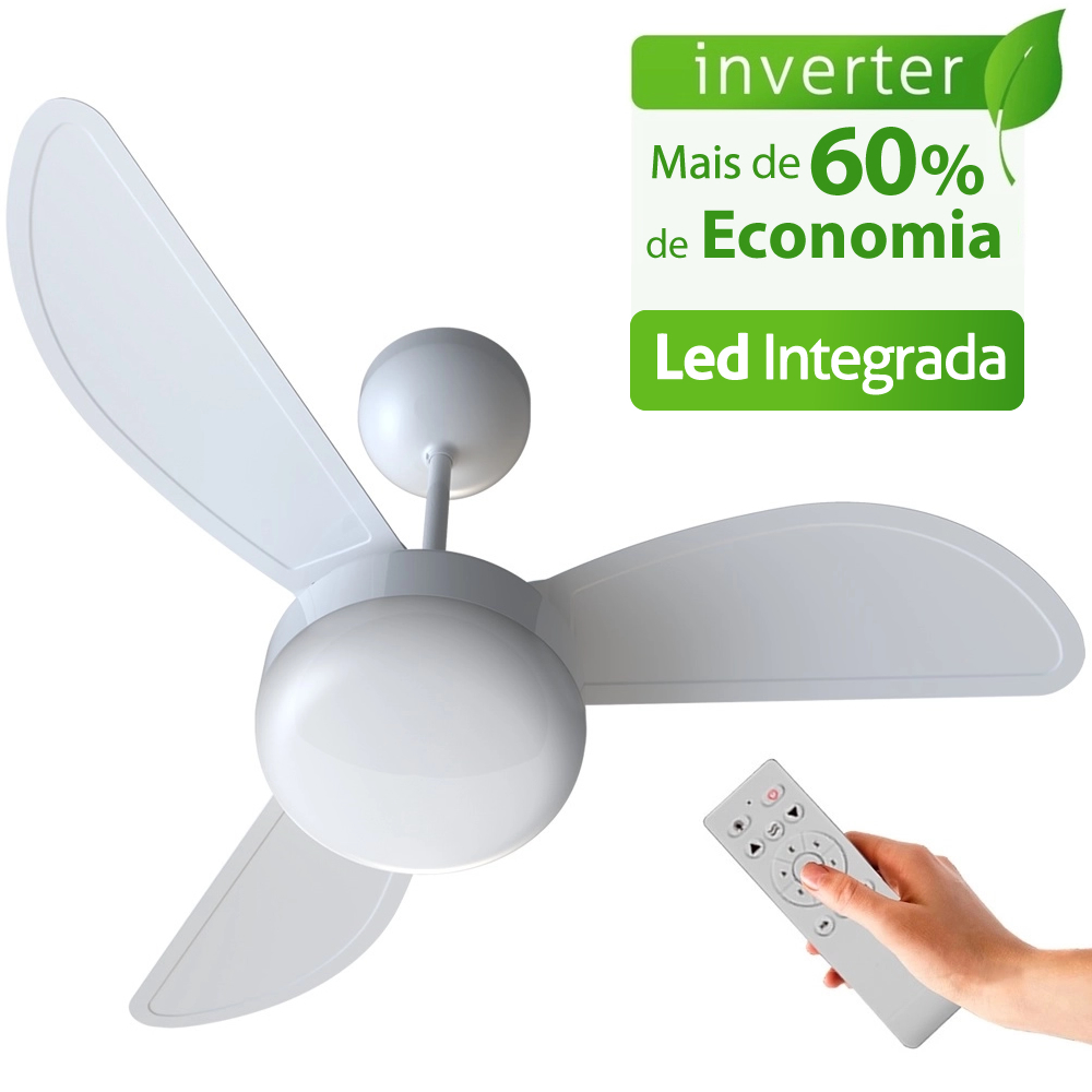 Ventilador de Teto Ventisol Fênix Inverter Controle Remoto Led Integrada - Bivolt em Oferta na Shopee