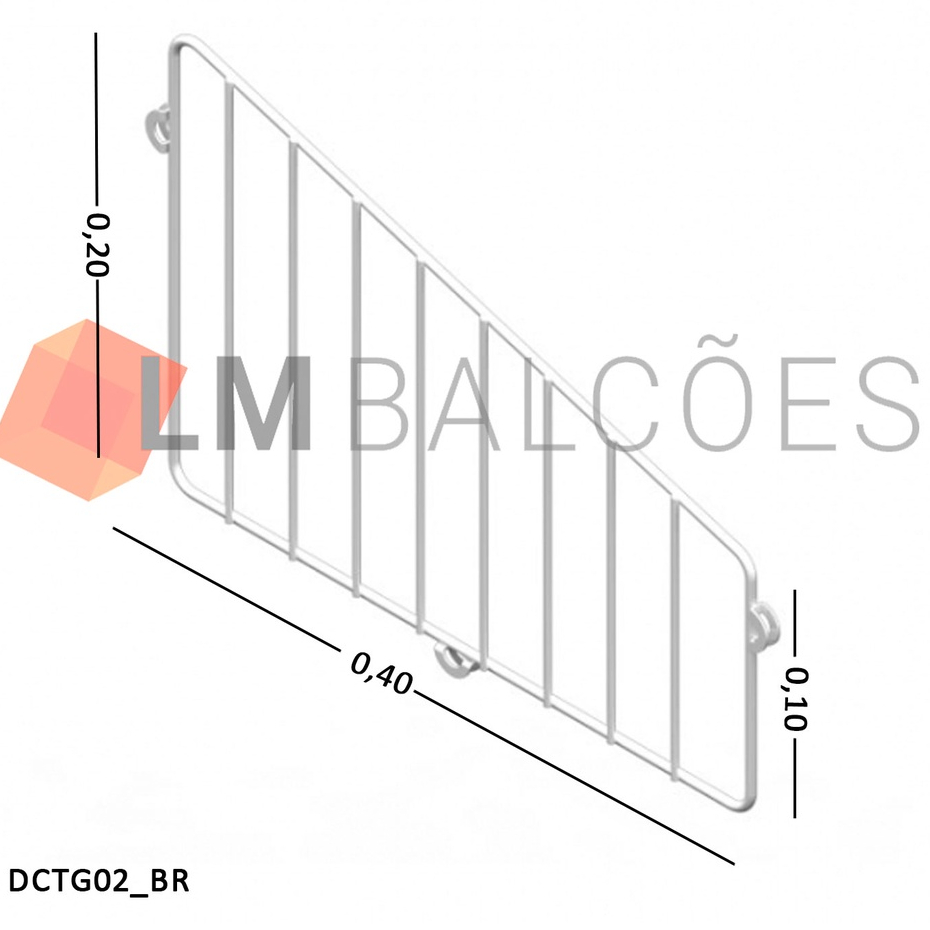 Divisória de Cesto p/ Gôndola 40cm - Branco