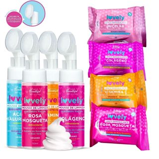Kit Skin Care Mousse Espuma Facial + Lenço Demaquilante Face Beautiful