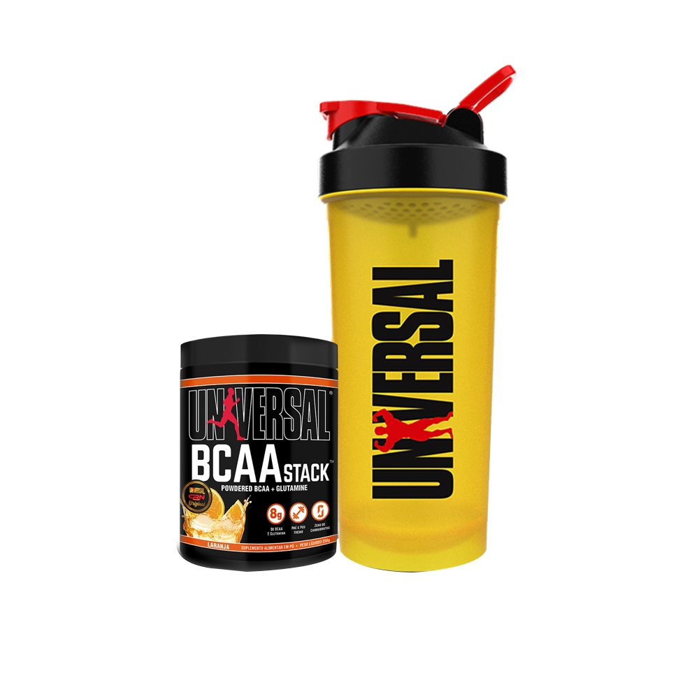 BCAA Stack 250g + Coqueteleira 600ml - Universal em Oferta na Shopee
