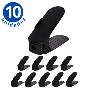 Kit 10 Organizador de Sapatos Tênis Com Regulagem de Altura Preto em Oferta na Shopee