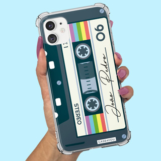 Capa Capinha de celular Personalizada Anti-impacto com nome Fita Retrô Cassete 2