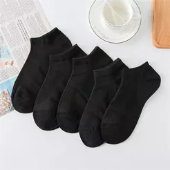 Kit 9 Pares Meia Algodão Masculina Feminina Preta Soquete Cano Curto Unissex