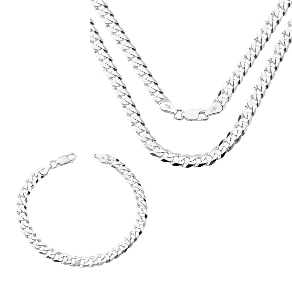 Conjunto Corrente e Pulseira Grumet 70cm 7mm Prata 925 em Oferta na Shopee