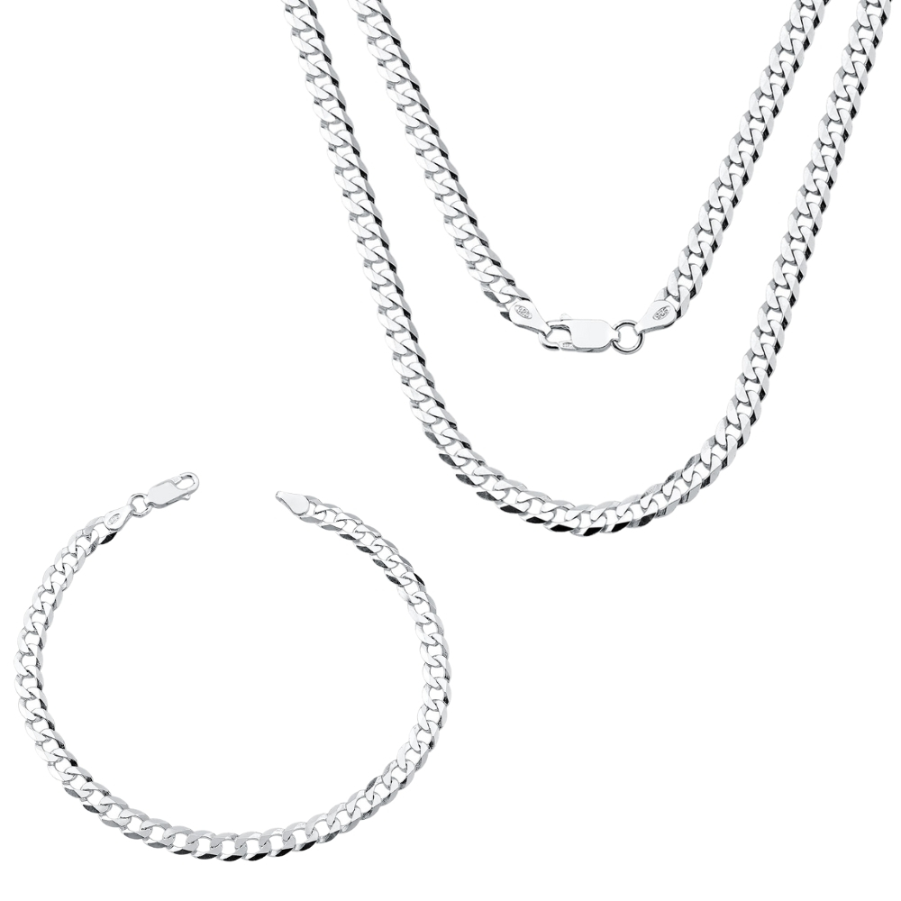 Conjunto Corrente e Pulseira Grumet 60cm 5mm Prata 925 em Oferta na Shopee