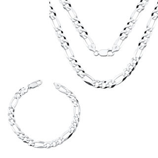 Conjunto Corrente e Pulseira Grumet 3x1 60cm 7mm Prata 925 em Oferta na Shopee