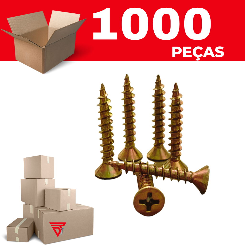 Parafuso Chipboard Chata Para Madeira 4,0x25