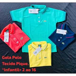 Kit 3 camisas Gola polo Infantil / Juvenil menino