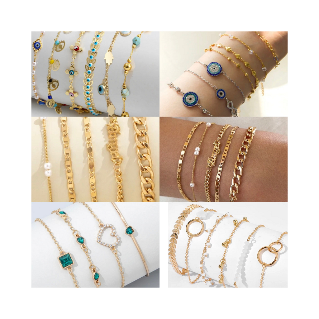 Kit Semijoia com 57 Pçs Folheadas a ouro18k e prata 925  para Revender REVENDA