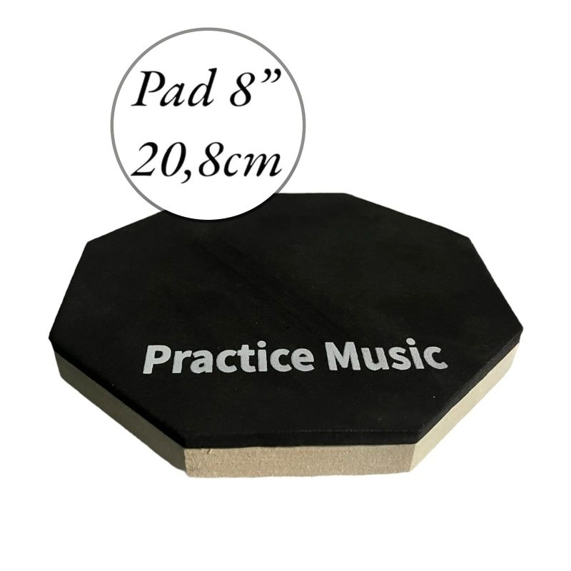 1 Pad de estudo 8" 20,8cm Práticavel de Bateria