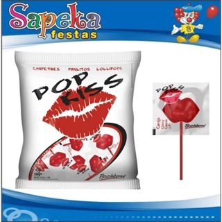 Pacote Pirulito Pop Kiss Cereja 500g - 50 Unids de 10g