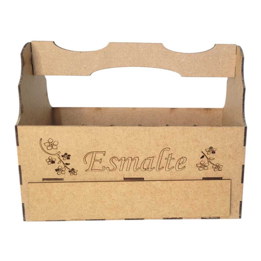 Caixa cesta 18 esmaltes com gaveta acabamento laser em Oferta na Shopee