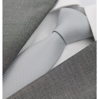 Gravata Prata Premium Slim GR504