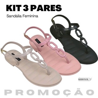 Kit 3 Sandália Feminina Corrente