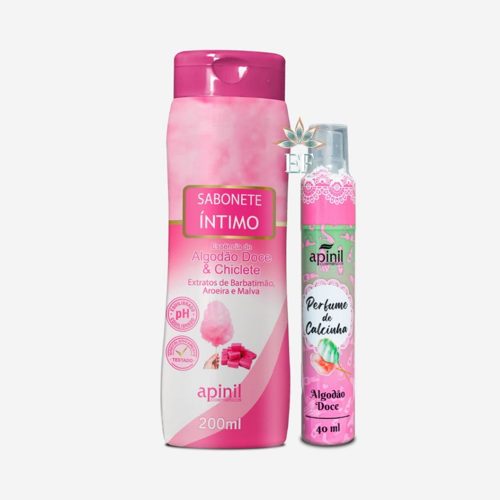Kit 2 Unidades ALGODÃO DOCE (Perfume de Calcinha 40mL + Sabonete Feminimo 200mL) APINIL em Oferta na Shopee