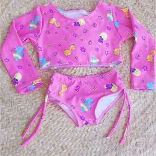 Biquini infantil menina maiô criança moda praia cropped