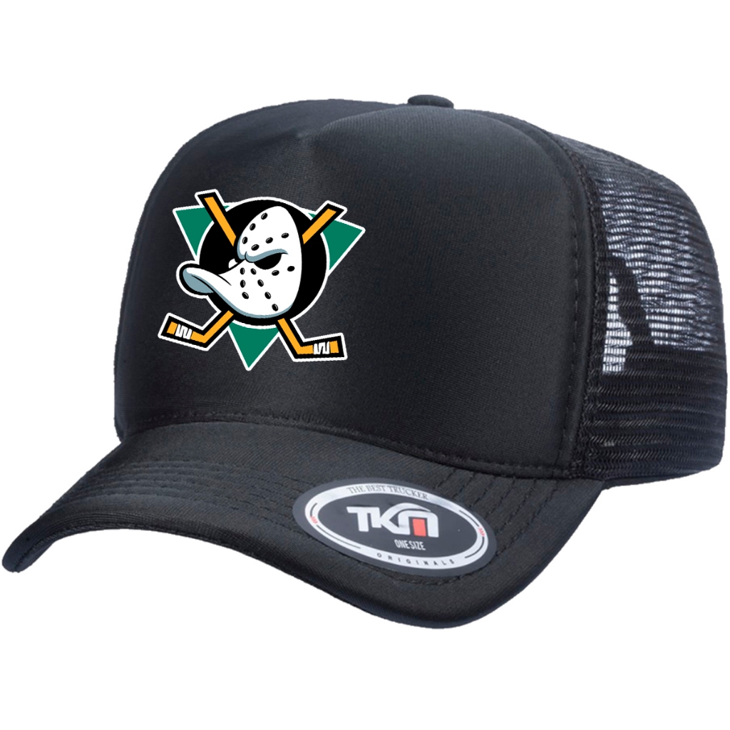 Boné Trucker Telinha Snap Back Hóquei Super Patos Anaheim Ducks Várias Cores