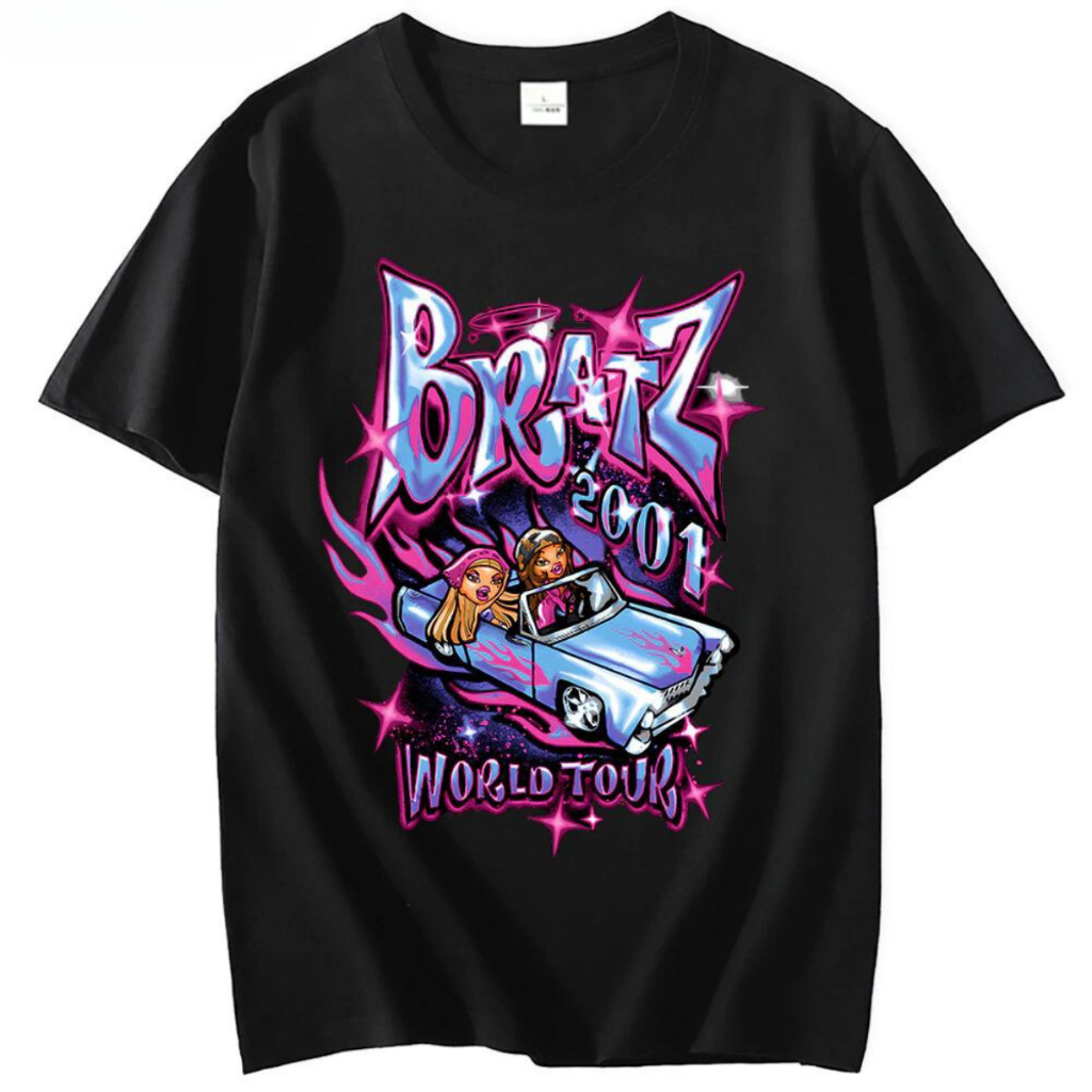 Camiseta Oversized Estampada Bratz Unissex Mangas Longas Streetwear Pop Hip