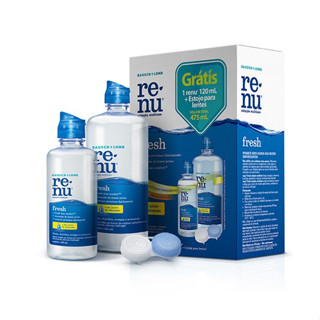 Kit Renu 475ml (355 + 120 ML) + Estojo - Solução de Limpeza Para lentes de Contato
