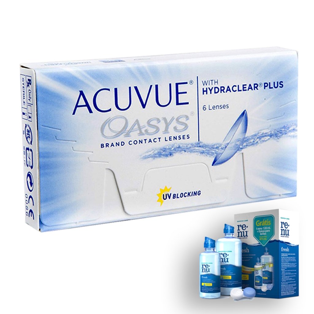 Lente de Contato Acuvue Oasys com Renu Fresh 475ml em Oferta na Shopee